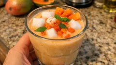 Papaya-Mango-Kokos-Lassi: cremig gemixt und in 5 Minuten fertig
