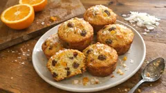 Saftige Orangen-Kokos-Muffins: schnell gerührt, herrlich aromatisch