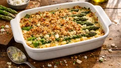 Grüner Spargel aus dem Ofen mit Feta – cremig überbacken, schön bissfest
