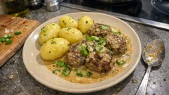 Altenburger Kutscherpfanne: Saftige Bouletten in Senf-Bier-Soße aus der Pfanne
