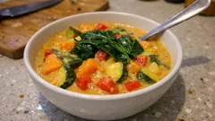 Cremiges Zucchini-Süßkartoffel-Curry mit Kokosmilch – alles in einem Topf