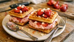 Erdbeer-Sandwich-Waffeln: knusprig gefüllt und nach 1 Stunde wunderbar kühl