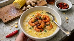 Maissuppe mit Garnelen: cremig, leicht exotisch und in 30 Minuten auf dem Tisch