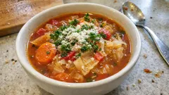 Tomaten-Paprika-Kohlsuppe mit Letscho – ein großer Topf, der am nächsten Tag noch besser schmeckt