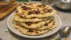 Veganes Naan aus der Pfanne: locker, weich und ohne Ofen ganz einfach