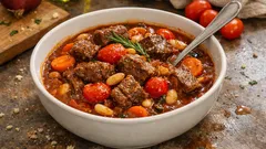 Italienisches Gulasch mit Rotwein und Bohnen – langsam geschmort, herrlich aromatisch