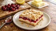 Käse-Streuselkuchen vom Blech mit Kirschkompott – saftig und schnittfest