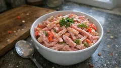 Budapester Fleischsalat mit Paprika & Schinken – cremig, pikant und schnell gemacht