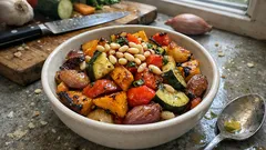 Ofengemüse mit Hokkaido & Zucchini: wenig Aufwand, richtig viel Aroma