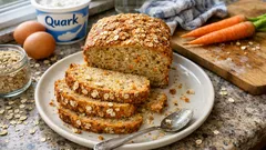 Haferflocken-Quark-Möhren-Brot ohne Hefe: saftig, schnell und einfach gerührt