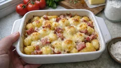 Gebackene Gnocchi mit Fontina und Schinken – schnell überbacken, herrlich cremig