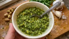 Pistazien-Rucola-Pesto in 10 Minuten – cremig, nussig und schön würzig