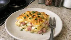 Klassischer Kartoffelauflauf mit Schinken – cremig unter der goldenen Gouda-Kruste