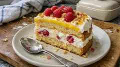 Himbeer-Sahnequark-Torte mit Lemon Curd: so wird die Schichtung stabil und schnittfest