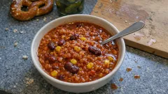 Linsen-Chili aus einem Topf: tomatig, vegetarisch und in 30 Minuten fertig