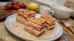 Erdbeercreme-Waffeln zum Vorbereiten: schnittfest nach 4 Stunden im Kühlschrank