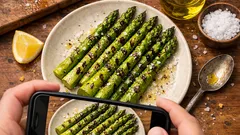 Grüner Spargel vom Grill mit grobem Meersalz – so wird er schön knackig