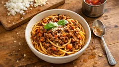 Pasta Bologna wie beim Italiener: mit Rotwein geschmort und ganz einfach gemacht