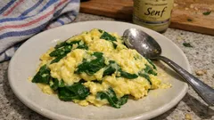 Cremiges Rührei mit Baby-Spinat – in 10 Minuten fertig (mit einfachem Pfannentrick)