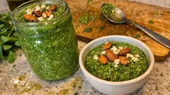 Postelein-Pesto in 10 Minuten: frischer Winterportulak für Pasta, Bowls & Gemüse