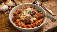 Polpette al forno als Nudelauflauf – saftige Hackbällchen mit Käsekruste