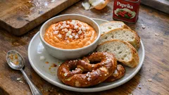 Spundekäs wie in Mainz: cremiger Frischkäse-Dip mit Paprika und Zwiebeln