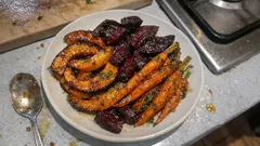 Rote-Bete-Ofengemüse mit Kürbis und Möhren – in 30 Minuten herrlich karamellig