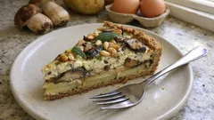 Steinpilz-Quiche mit Kartoffeln: knuspriger Vollkornboden, cremiger Guss