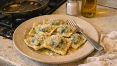 Hausgemachte Spinat-Ricotta-Ravioli – in Butter geschwenkt und herrlich cremig