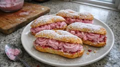 Eclairs mit Himbeer-Curd und Frischkäse – so gelingen sie schön cremig