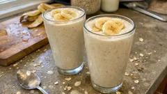 Cremiger Bananen-Shake mit Haferdrink und echter Vanille – ohne Zucker, in 5 Minuten