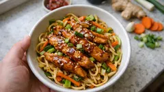 Wok-Hühnchen auf Mie-Nudeln – in 20 Minuten würzig, knackig und cremig