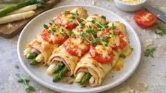 Spargel-Pfannkuchen aus dem Ofen – mit Schinken und goldener Käsekruste