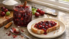 Kirsch-Stachelbeer-Konfitüre mit Zimt – fruchtig, nicht zu süß und schnell gekocht