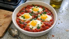 Shakshuka aus der Pfanne: Eier in würziger Tomaten-Paprika-Sauce – so gelingt’s
