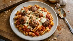 Polpette al forno: saftige Hackbällchen in Tomatensauce als Pasta-Auflauf aus dem Ofen