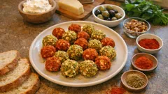 Herzhafte Käsekugeln mit Oliven – zwei knusprige Toppings, schnell vorbereitet