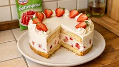 Mini-Joghurt-Erdbeer-Torte (18 cm): luftig, frisch und schön schnittfest aus dem Kühlschrank