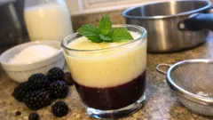 Vanille-Brombeerpudding im Glas – zweischichtig, cremig und gut vorzubereiten