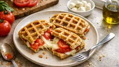 Herzhafte Waffeln mit Tomate & Mozzarella – knusprig, warm und schnell gemacht