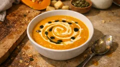 Cremige Ingwer-Kürbissuppe mit Kokosmilch – schnell gekocht und herrlich aromatisch