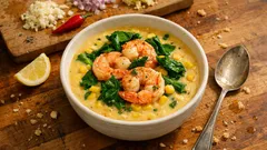 Cremige Maissuppe mit Garnelen – in 25 Minuten, würzig und überraschend fein