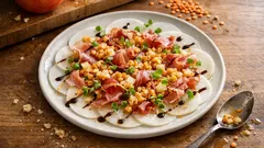 Kohlrabi-Carpaccio mit Apfel-Linsen-Dressing – frisch, würzig und schnell gemacht