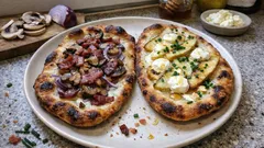 Dünnele wie aus Süddeutschland: knuspriger Fladen aus dem Ofen mit zwei Belägen